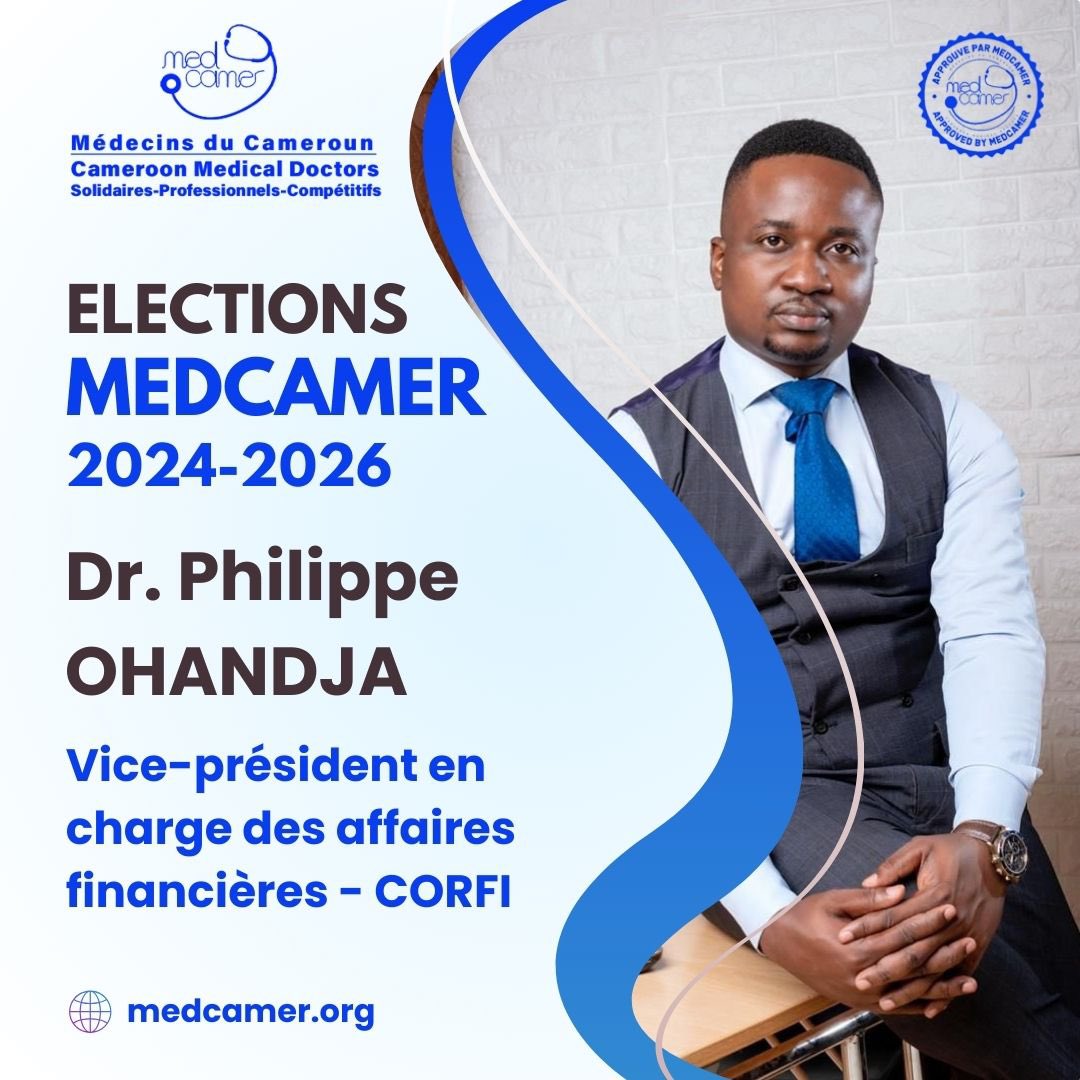 Dr. Philippe Ohandja se présente pour une gestion transparente et efficace des finances de Medcamer.

📅 Élections Medcamer : 27 décembre 2024

🔗 Ensemble pour une gestion financière solide !

#MedcamerElections #GestionFinancière #Transparence