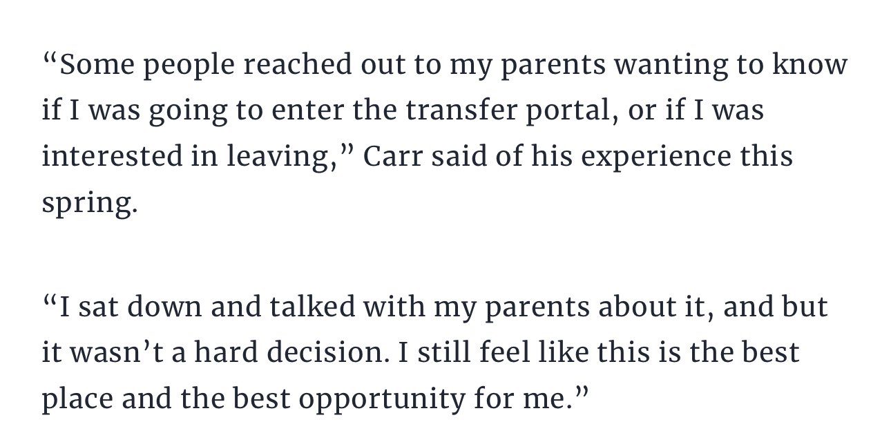Jordan Moore on X: &ldquo;“Loyalty means a lot to me” - Cam Carr back in 