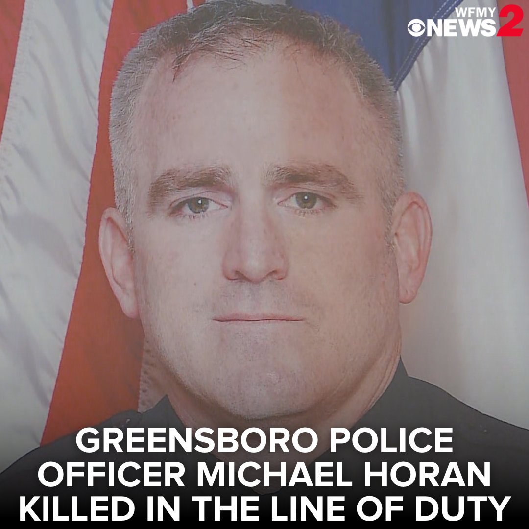 WFMY's tweet photo. Heartbreaking and senseless. Greensboro police say Officer Michael Horan died in the line of duty while responding to a call of an armed man inside the Food Lion on Lawndale Drive this morning. https://t.co/JMhHNLRg21 https://t.co/KsdlDMiG2F