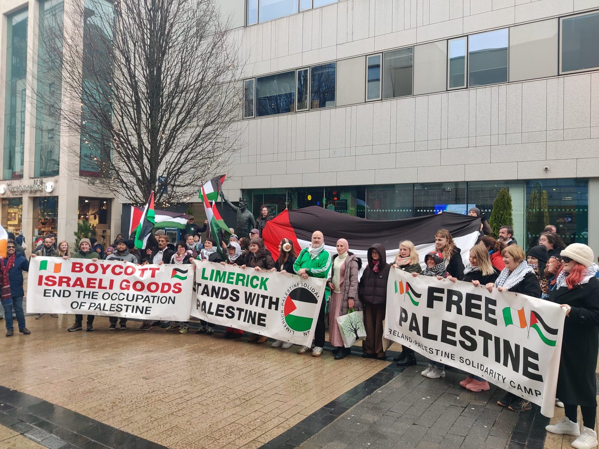 Our last <a href="/ipsc48/">IPSC</a> rally for Gaza of the year in Limerick. We will always stand with our Palestinian sisters and brothers and against apartheid Israel's genocidal crimes. #FreePalestine #SolidarityIsAVerb