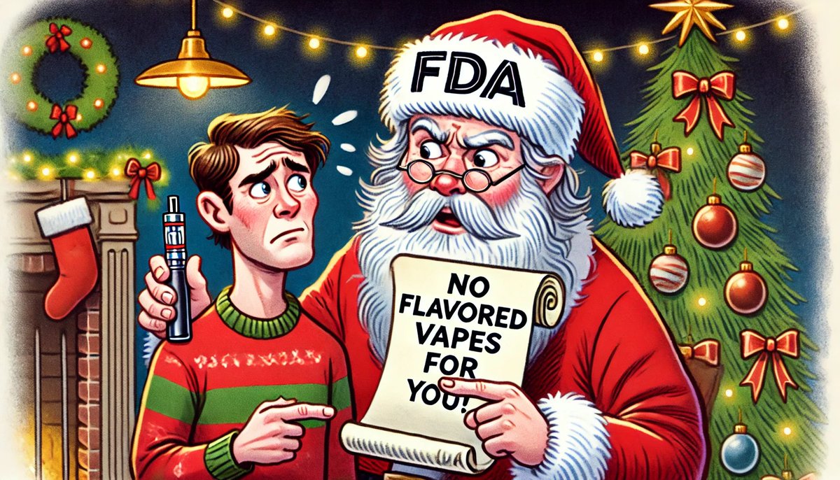 VaporTechAssoc's tweet image. FDA Delivers a Lump of Coal to Tens of Millions Adult Americans Using Flavored Nicotine. 
vaportechnology.org/vta-statement-…