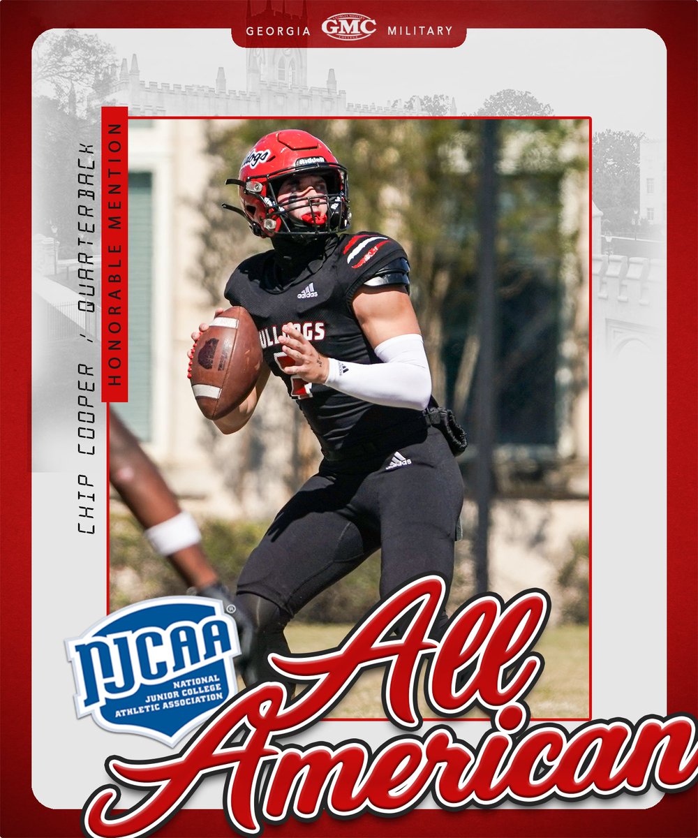 GMC_Football's tweet photo. Congrats @chipcooper03 on being recognized as an
Honorable Mention NJCAA All-American #GMC4Life https://t.co/4zRxHLmmbk