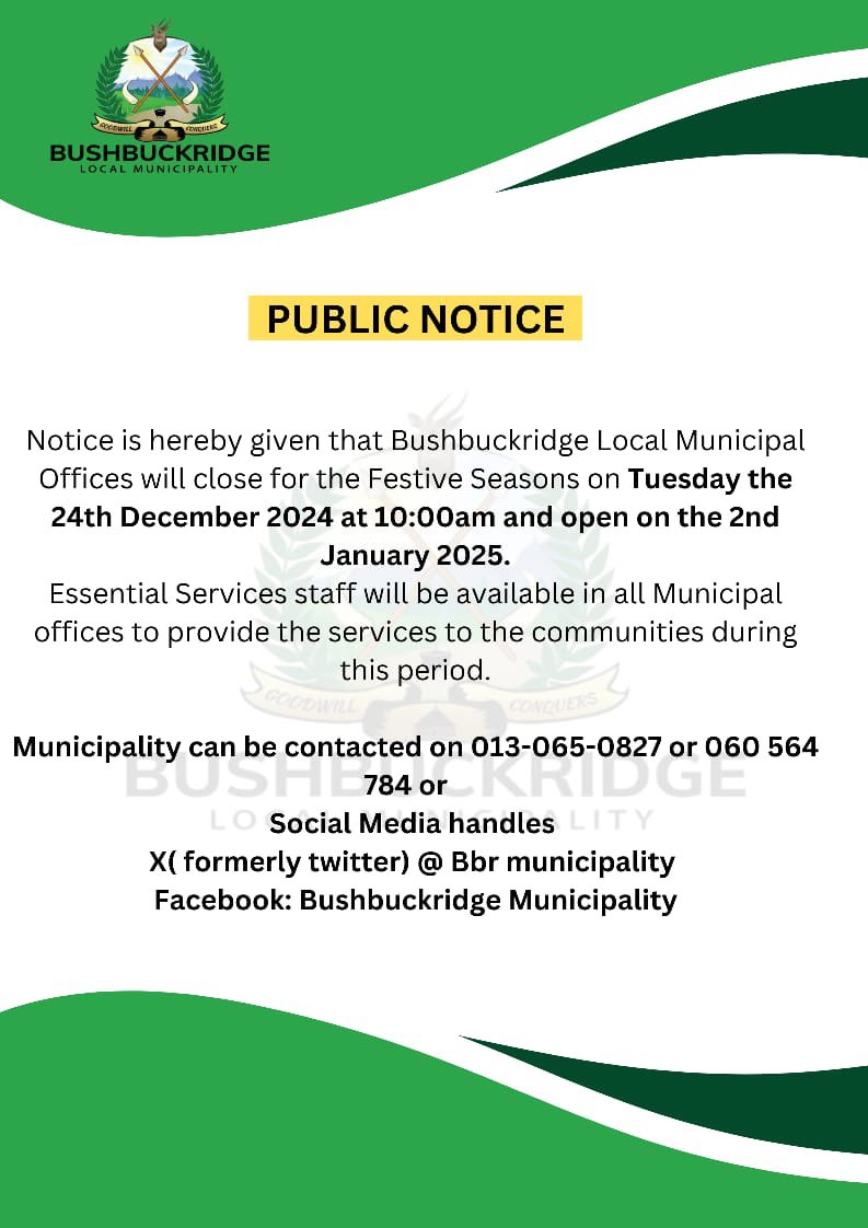 Bushbuckridge Municipality (@BbrMunicipality) on X, image size:793x1122
