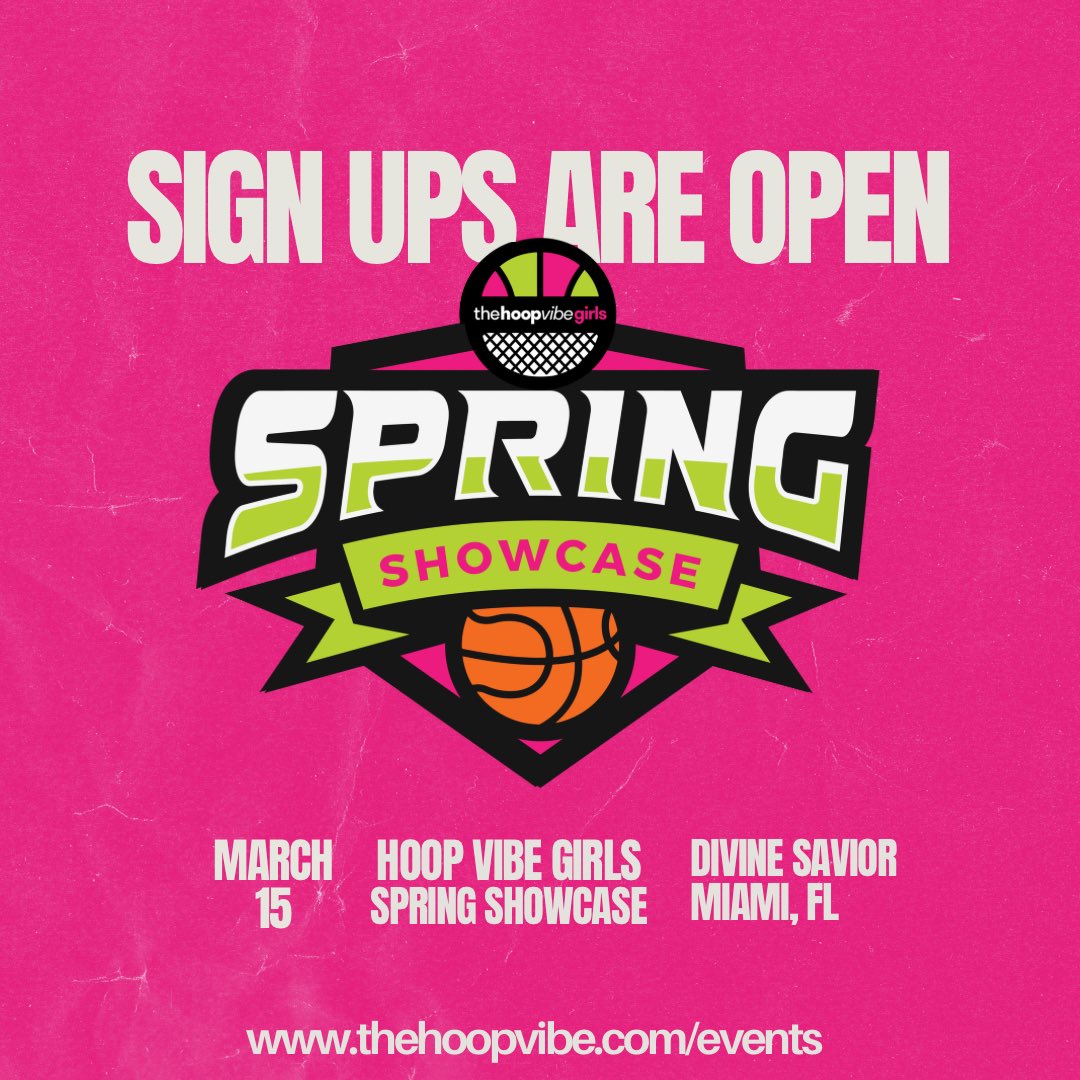 Limited spots available!!!

Lock in now for the annual #HoopVibe Spring Showcase

Date: Saturday, March 15
Who: 2025-2028 prospects 
Location: Divine Savior Academy (Miami, FL)

Visit thehoopvibe.com/events to sign up today. 

thehoopvibe.com/event/the-hoop…