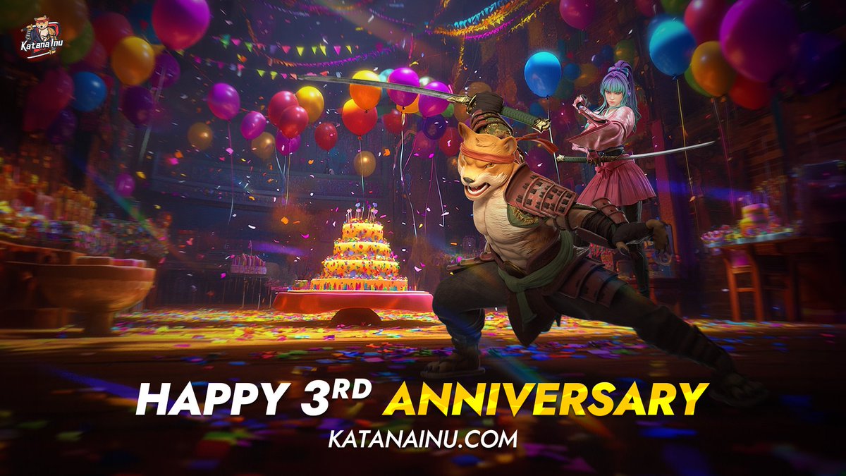 🎉 Celebrating #KatanaInu’s 3rd Anniversary! 🥳🎂

As we mark this incredible milestone, we’re overwhelmed with gratitude and pride for the amazing journey we’ve shared with our passionate and supportive $KATA community! ❤️‍🔥

Thank you for being an essential part of the Katana Inu