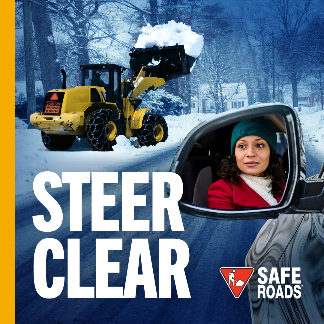 Be patient or take an alternate route when you see plow operators working. That's how we'll get the streets cleared quickly and safely. #SAFERoads #SteerClear