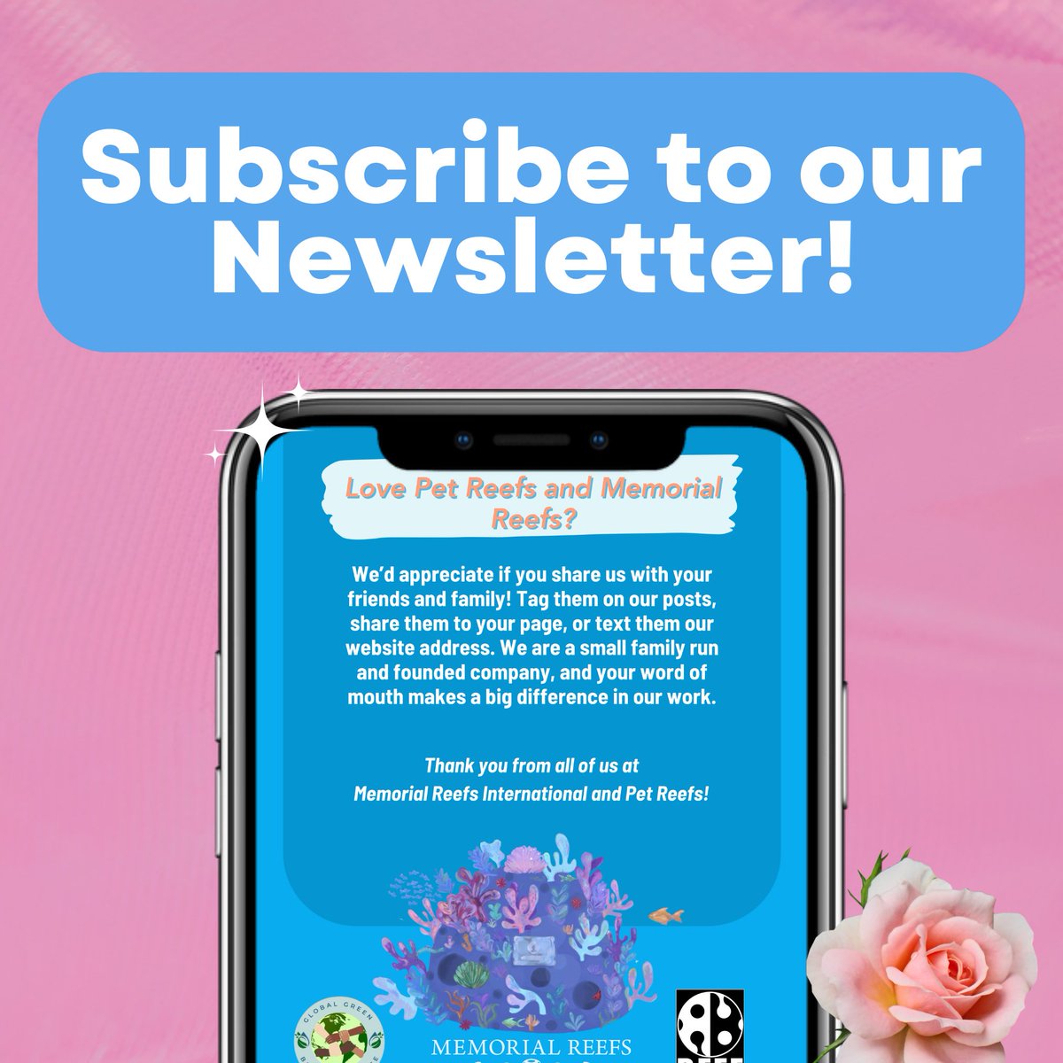 Subscribe to our newsletter below to keep up to date with Memorial Reefs International &amp; Pet Reefs! 
international.us17.list-manage.com/subscribe?u=85…