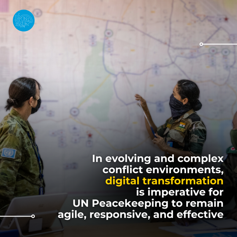 UNPeacekeeping's tweet photo. #YearInReview: In August we marked the anniversary of the Digital Transformation Strategy.
It empowers our @UN peace operations to leverage data to enhance their impact on the ground and respond to new challenges. #DTS #UNTwoZero
Read more 👉https://t.co/OECQBFUmIX