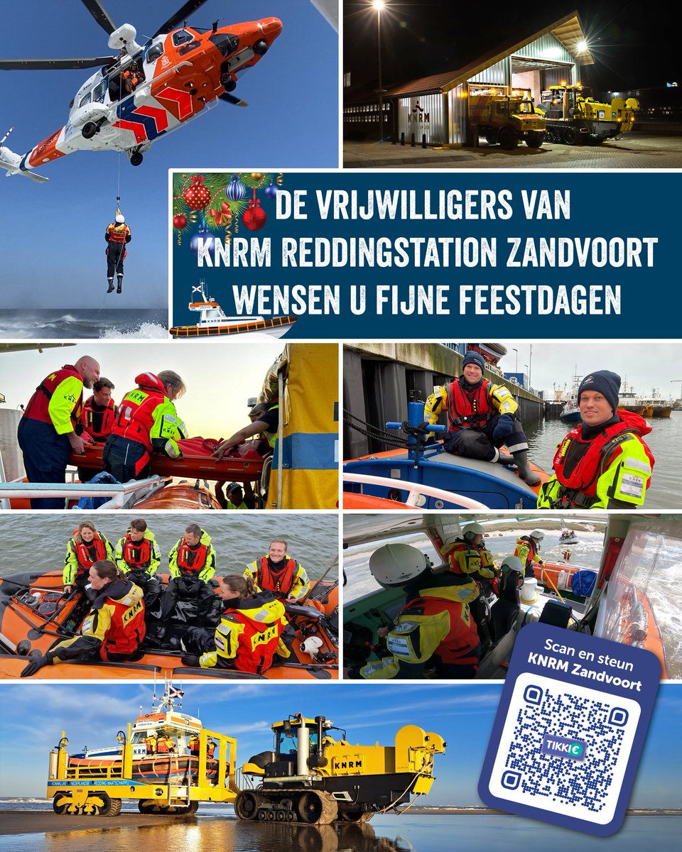 De vrijwilligers van KNRM Zandvoort wensen u fijne feestdagen. Ook met de kerstdagen zijn we gewoon inzetbaar. U kunt ons extra steunen met een donatie via een Tikkie. tikkie.me/pay/KNRMzvt/qV…

#KNRM #Zandvoort #reddersopzee #Noordzeekust #reddingboot #vrijwilligers #kerstdagen