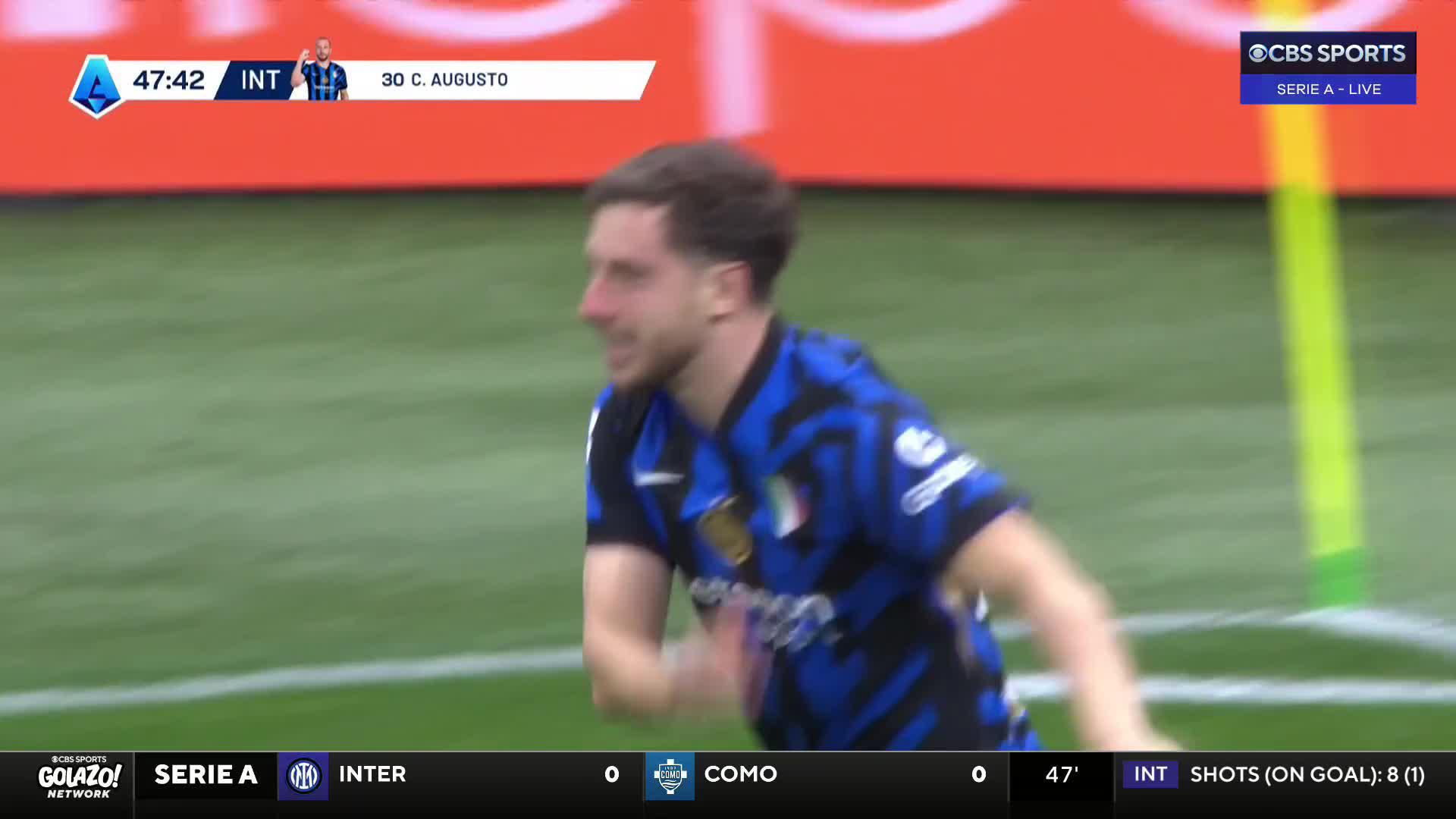 Carlos Augusto breaks the deadlock for Inter with a pinpoint header from a set piece 🎯