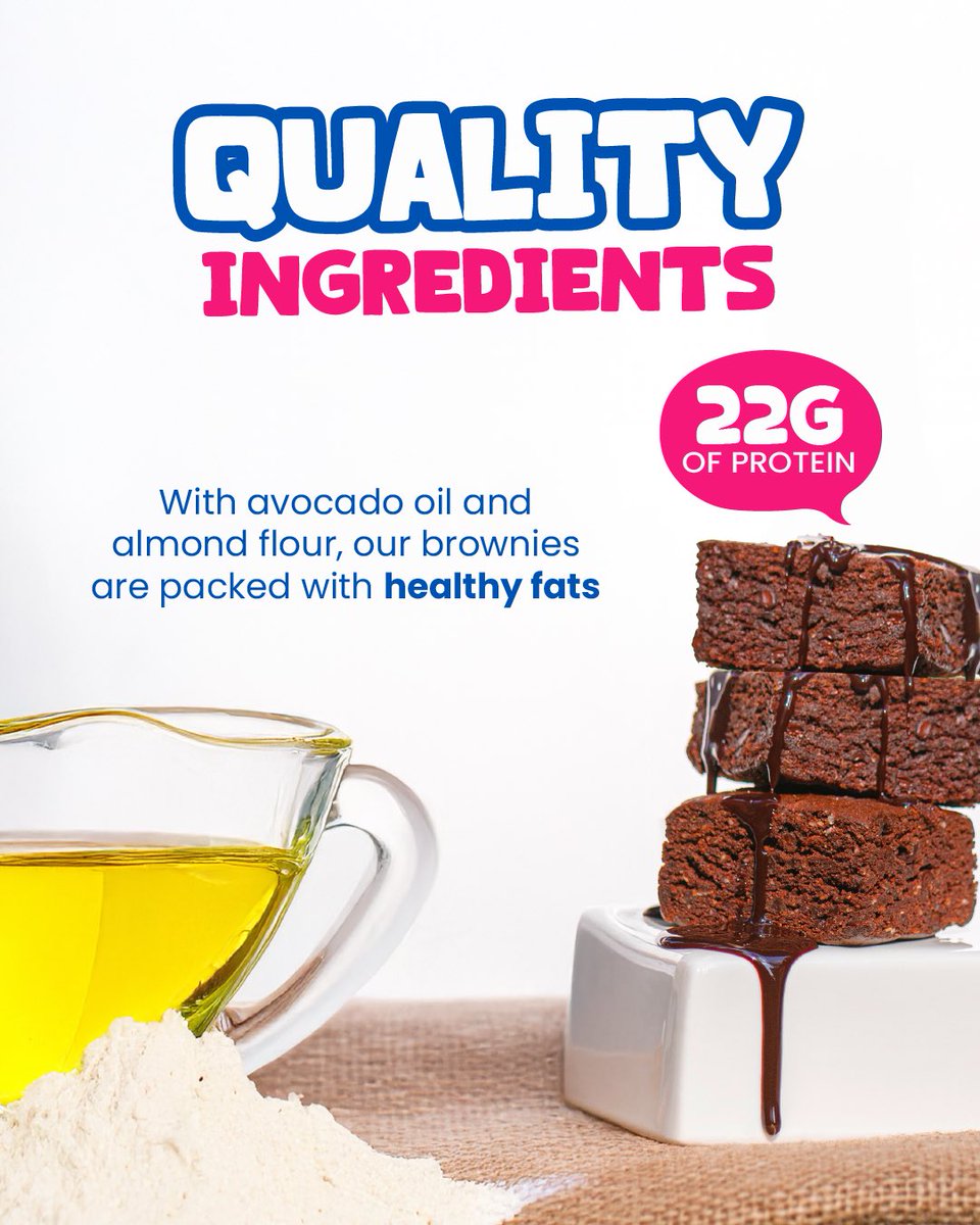 abettermunch's tweet photo. Brownies made better with healthy fats! 

#proteinsnack #proteinbrownies #abettermunch https://t.co/aDbYplNupb
