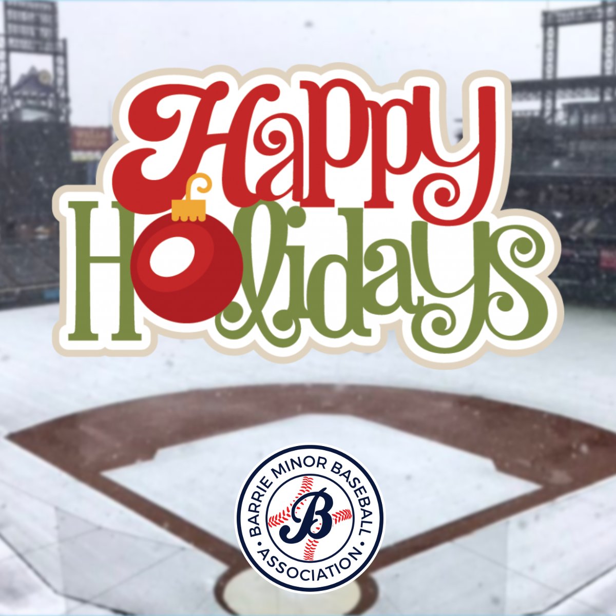 🎉 Happy Holidays to all our Barrie Minor Baseball families! 🎄

Wishing you a season full of joy, love, and laughter. May your days be merry and bright!

2025 House League Registration is open, don't miss out. 

#BarrieMinorBaseball #HappyHolidays #SeasonsGreetings