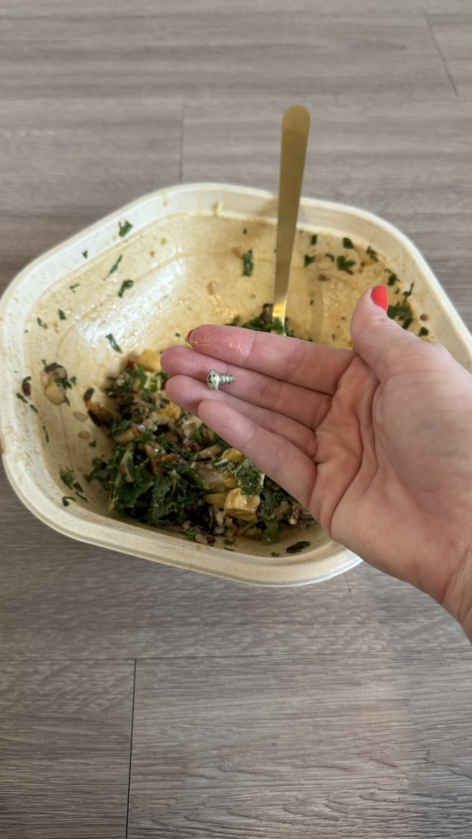 someone please tell me how i just bit into a SCREW in the middle of my <a href="/sweetgreen/">sweetgreen</a> salad 😭