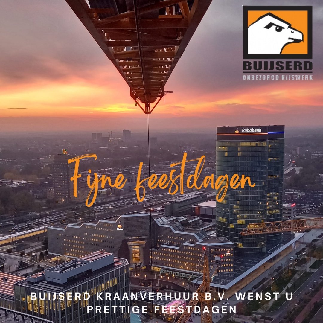 <a href="/Carefreehoist_/">CAREFREE HOISTING</a> 
Buijserd kraanverhuur B.V. heeft weer vele mooie klussen mogen uitvoeren in het afgelopen jaar. Wij willen iedereen bedanken voor de samenwerking, inspiratie en het vertrouwen. Wens jullie hele fijne feestdagen en een voorspoedig nieuw jaar!

 #FijneFeestdagen