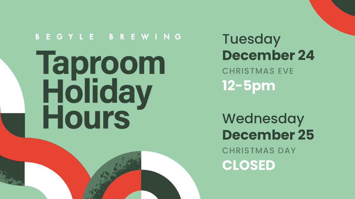 We're open tomorrow for your last-minute gifts, beer, and beer gifts! 🍻🎁

#begylebrewing #chicagobeer #ChristmasEve