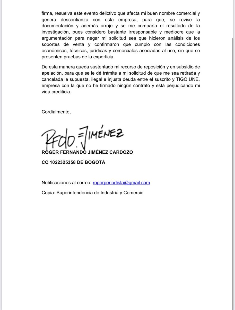 rogeribague's tweet photo. Pido a la @sicsuper que atienda y le haga seguimiento a mi solicitud, ya que los canales de comunicación de esta empresa son deficientes y los ciudadanos no pueden interponer recursos o presentar PQR'S de forma fácil y efectiva.

ROGER FERNANDO JIMÉNEZ CARDOZO https://t.co/MYyvmMWSoH