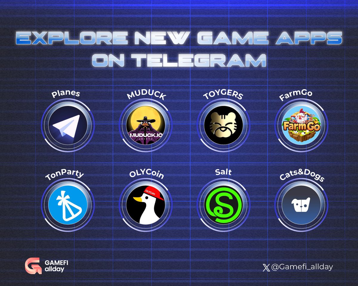 🎮 Discover New Telegram Games 🚀

Try these exciting games:

1️⃣ <a href="/PlanesSquad/">planes</a>
2️⃣ @MUDUCK_IO
3️⃣ <a href="/toygersofficial/">TOYGERS</a>
4️⃣ @FarmGoGame
5️⃣ <a href="/TonParty_Web3/">TonParty</a>
6️⃣ <a href="/OLYCoin_Global/">OLYCoin</a>
7️⃣ @Salt_TradingApp
8️⃣ <a href="/Cats_Dogs_Game/">Cats&Dogs</a>

Which will you try first? 🌟

#GameFi_Allday
