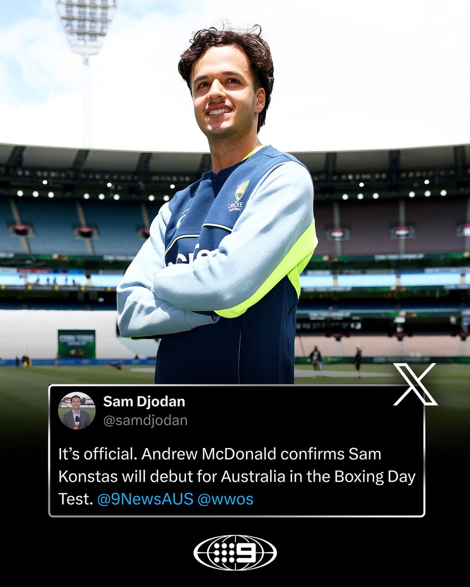 Aussie Test player No. 468 is locked IN! 🔒

<a href="/samdjodan/">Sam Djodan</a>

#9WWOS #Cricket