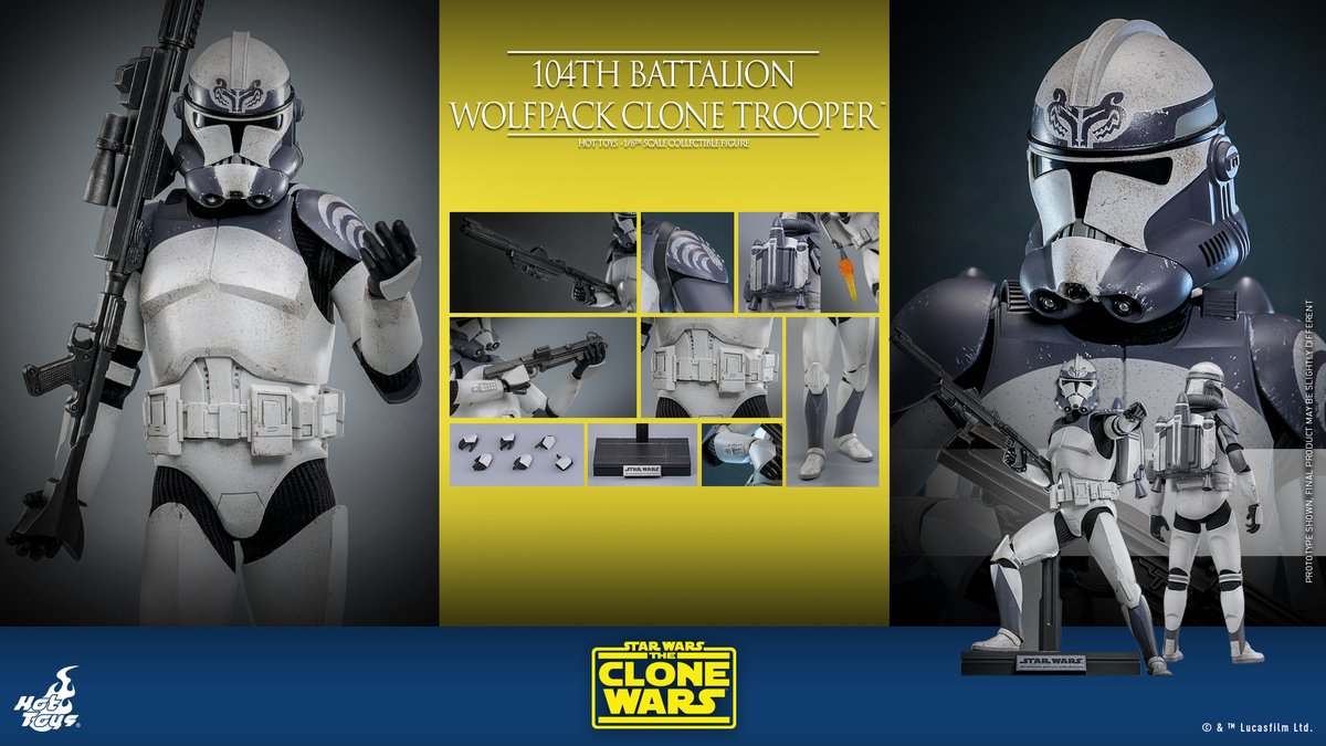 #HotToys Star Wars: The Clone Wars™ 1/6th scale #104thBattalion “Wolfpack” Clone Trooper™ figure is available for pre-order now!
ht.toys/HTTCW104