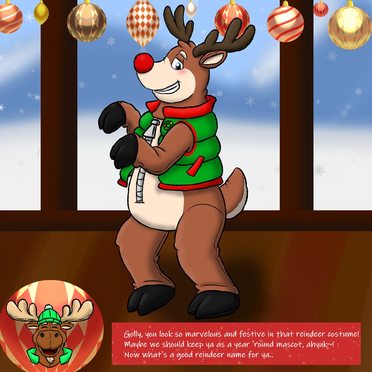 Guess I'm stuck trying out the new Mount Moose reindeer mascot! Was supposed to be just for this month but looks like Monty has other plans..uh oh..! #TFEveryday