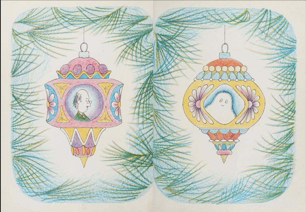 Front papers from GUS WAS A CHRISTMAS GHOST by Jane Thayer, illus. by Seymour Fleishman, 1970.