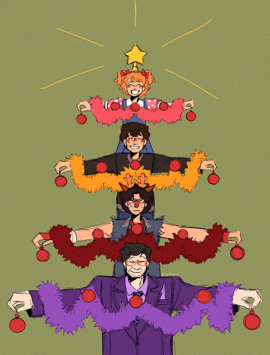 merry christmas and happy holidays from the Afton family! #FNAF #fnafau
