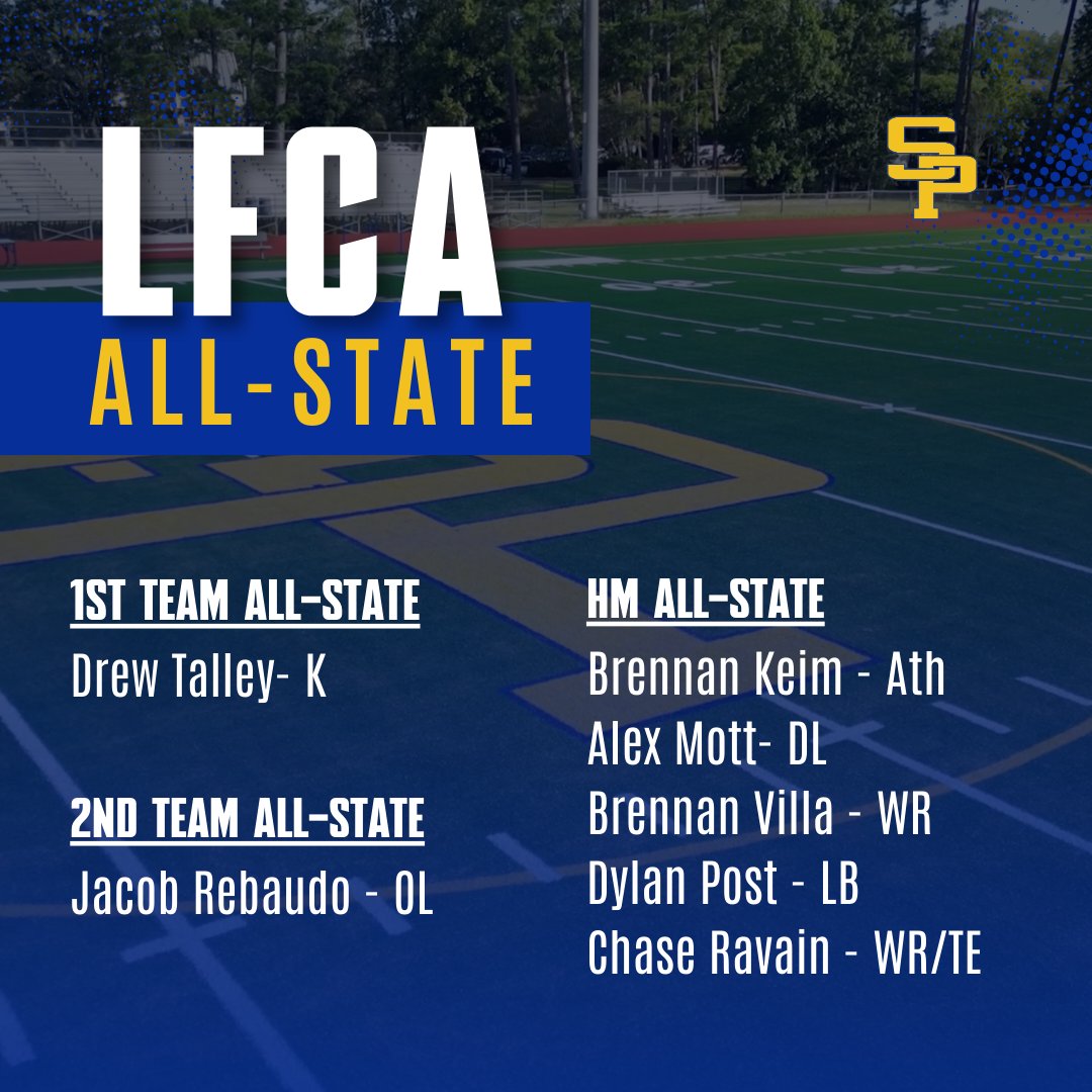 Saint Paul's Football (@wolvesfootball_) on Twitter photo Big shoutout to our Wolves making the LFCA All-State list! Congrats Guys! #allstateteam #wolfpack
<a href="/DrewTalley15/">Drew Talley</a> <a href="/JacobR66_/">Jacob Rebaudo</a> <a href="/BrennanKeim/">Brennan Keim</a> <a href="/AlexMott84/">Alex Mott</a> <a href="/villa_brennan/">Brennan Villa</a> <a href="/DylanPost1025/">DYLAN POST (NCAA ID-2410427560)</a>
<a href="/chaseravain84/">Chase Ravain | #84</a> Big shoutout to our Wolves making the LFCA All-State list! Congrats Guys! #allstateteam #wolfpack
<a href="/DrewTalley15/">Drew Talley</a> <a href="/JacobR66_/">Jacob Rebaudo</a> <a href="/BrennanKeim/">Brennan Keim</a> <a href="/AlexMott84/">Alex Mott</a> <a href="/villa_brennan/">Brennan Villa</a> <a href="/DylanPost1025/">DYLAN POST (NCAA ID-2410427560)</a>
<a href="/chaseravain84/">Chase Ravain | #84</a>