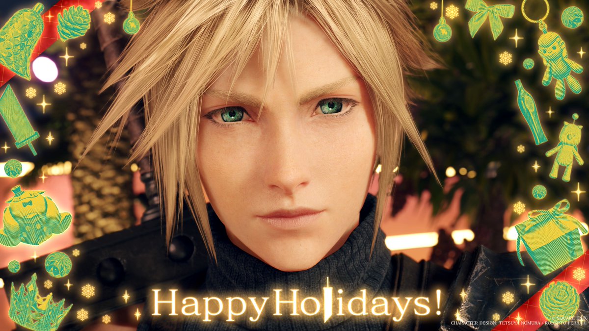 Happy holidays from Cloud and the rest of us on the Final Fantasy VII team!