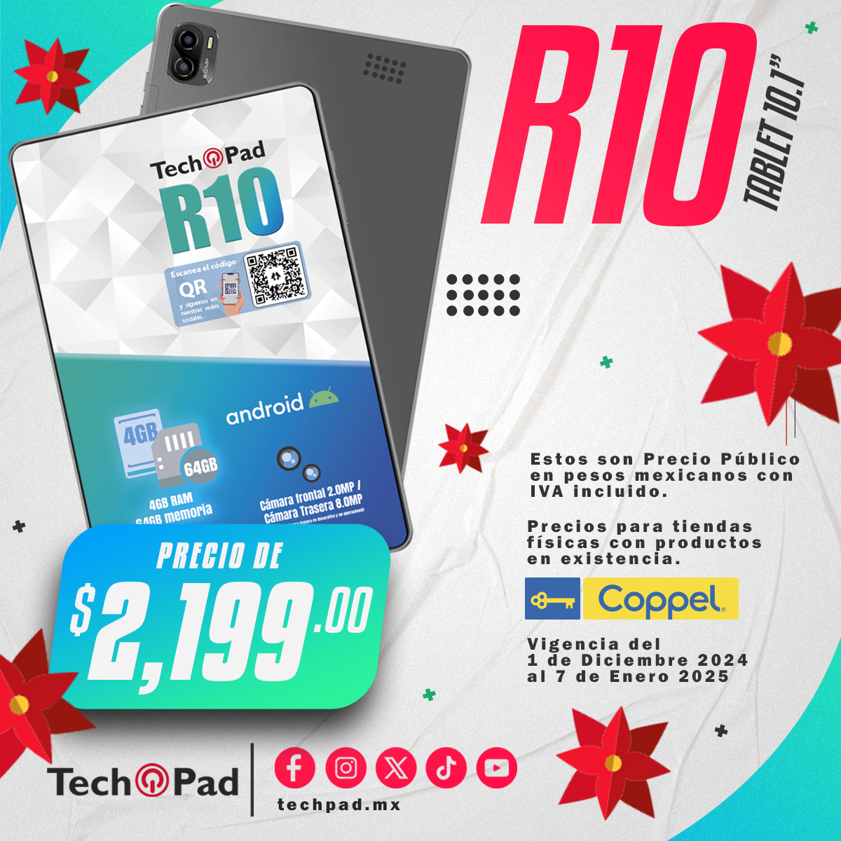 TabletsTechPad's tweet image. ¡Pon este gran regalo abajo de tu árbol! 🎄🎄🎄

techpad.mx

* Precio Público en pesos mexicanos con IVA incluido.
* Precios para tiendas físicas con productos en existencia.
* Vigencia hasta 7 de Enero 2025.

#TechPad