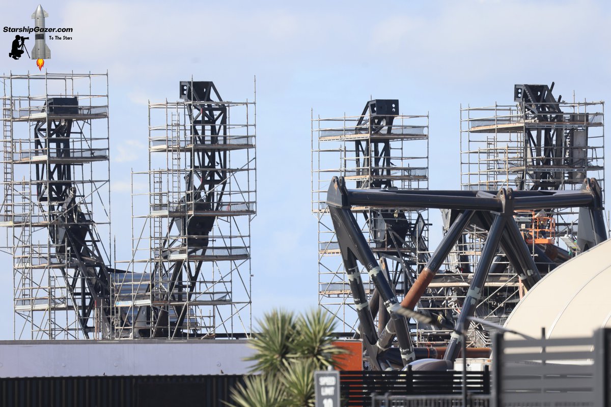 StarshipGazer's tweet photo. Chopsticks and SQD arm being prepared for installation on Starbase launch tower 2. 

12/23/24 https://t.co/HCahBSJIWB