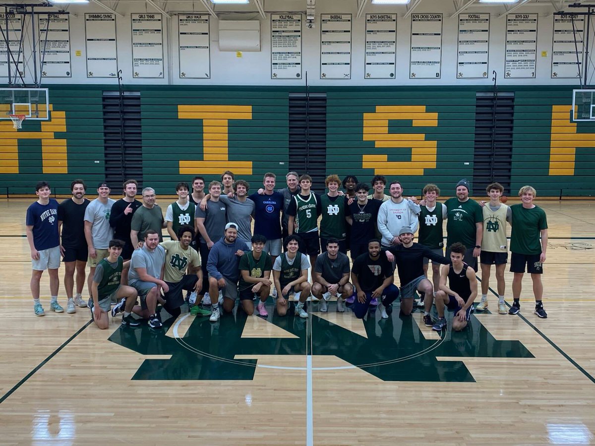We had an AWESOME showing for our alumni scrimmage. Thank you to all those that came out this year. Even better, we were injury free! #Family #OldManGame #Tradition #GoIrish