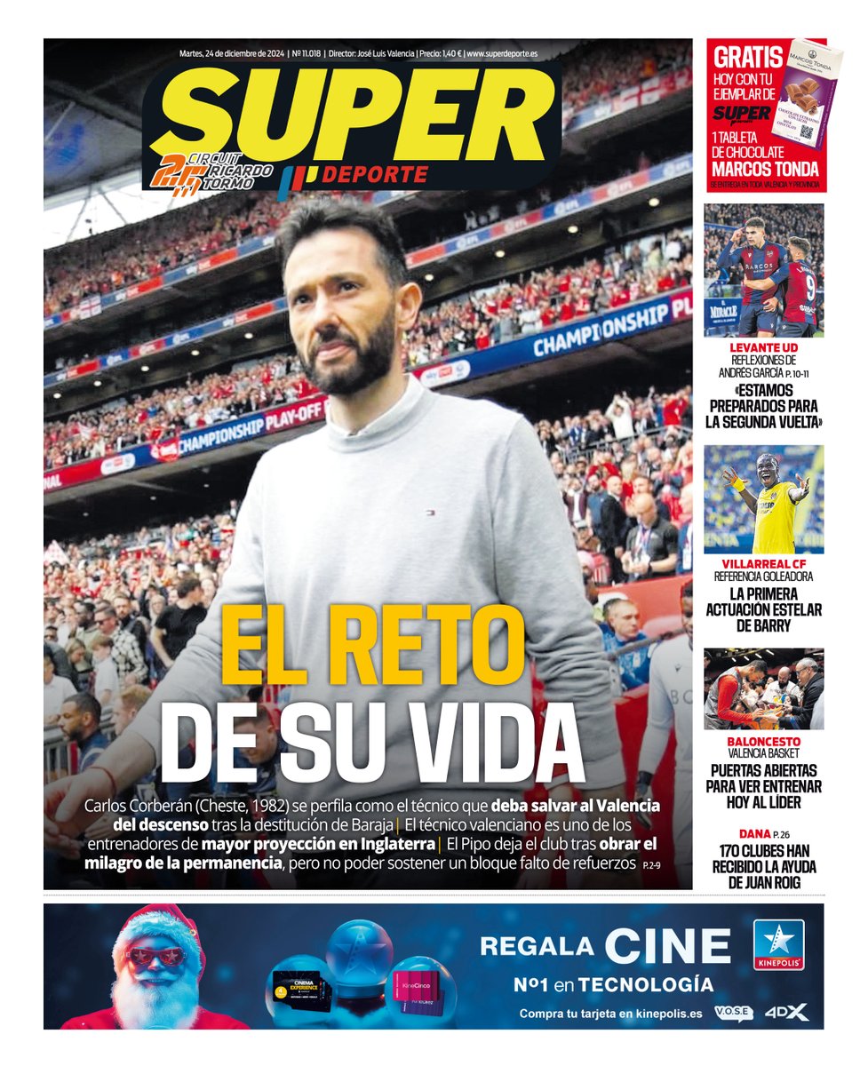 Esta es la #SUPERPortada 🗞🆕 del martes 24 y del miércoles 25 de diciembre con <a href="/Cines_Kinepolis/">Kinepolis España</a> 
 
'EL RETO DE SU VIDA'🦇
 
#𝐋𝐚𝐂𝐚𝐬𝐚𝐃𝐞𝐥𝐃𝐞𝐩𝐨𝐫𝐭𝐞𝐕𝐚𝐥𝐞𝐧𝐜𝐢𝐚𝐧𝐨
 
📍 Clica en el enlace y hazte con tu copia digital
 
🔗 bit.ly/3qk6aNj 🔗