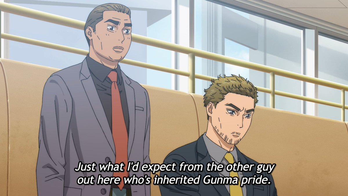 EatsZakuBurgers's tweet image. Sena, who's been behind the M4 and 86 in his Supra, recognizes Kanata's Gunma Pride with what he just witnessed.
Cut to the returning cast from #IntialD, including their mentors Takumi Fujiwara and Keisuke Takahashi.
#MFゴースト #MFGhost #mfg_anime #頭文字D