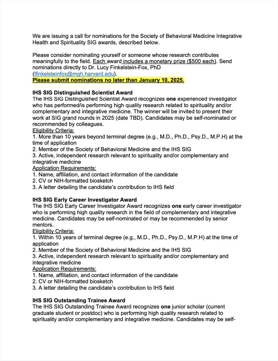 Integrative Health and Spirituality SIG tweet media