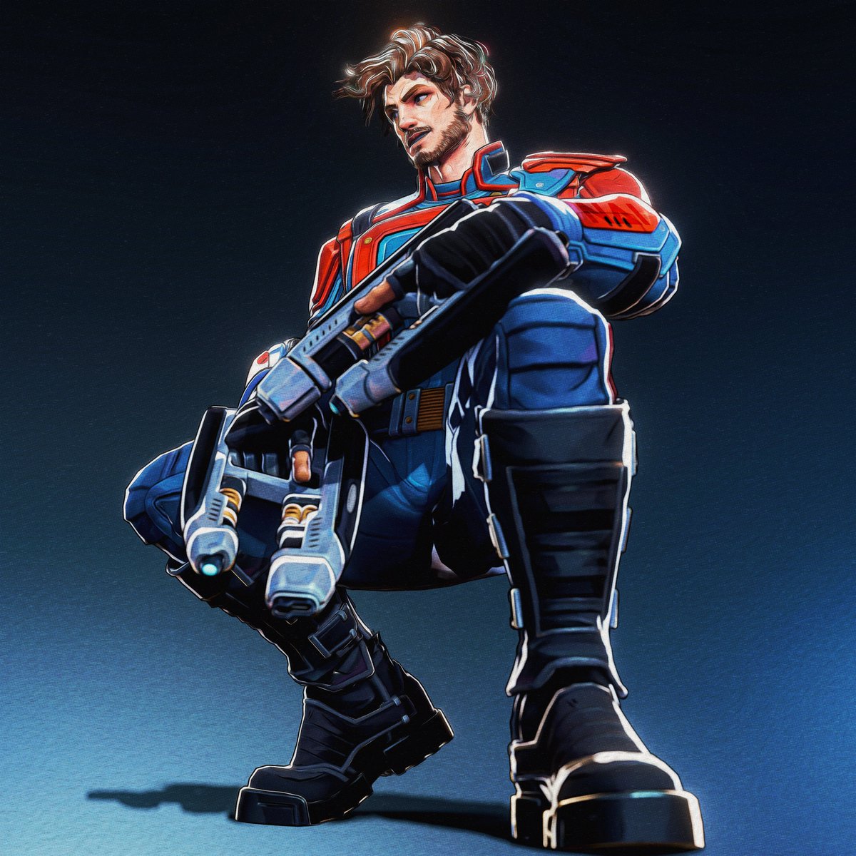 naiokenx10's tweet photo. kinda like this skin a bit more than his original (+ I swiped that Banner nerd's glasses just because) #MarvelRivals #StarLord https://t.co/I0A4N2PwLc