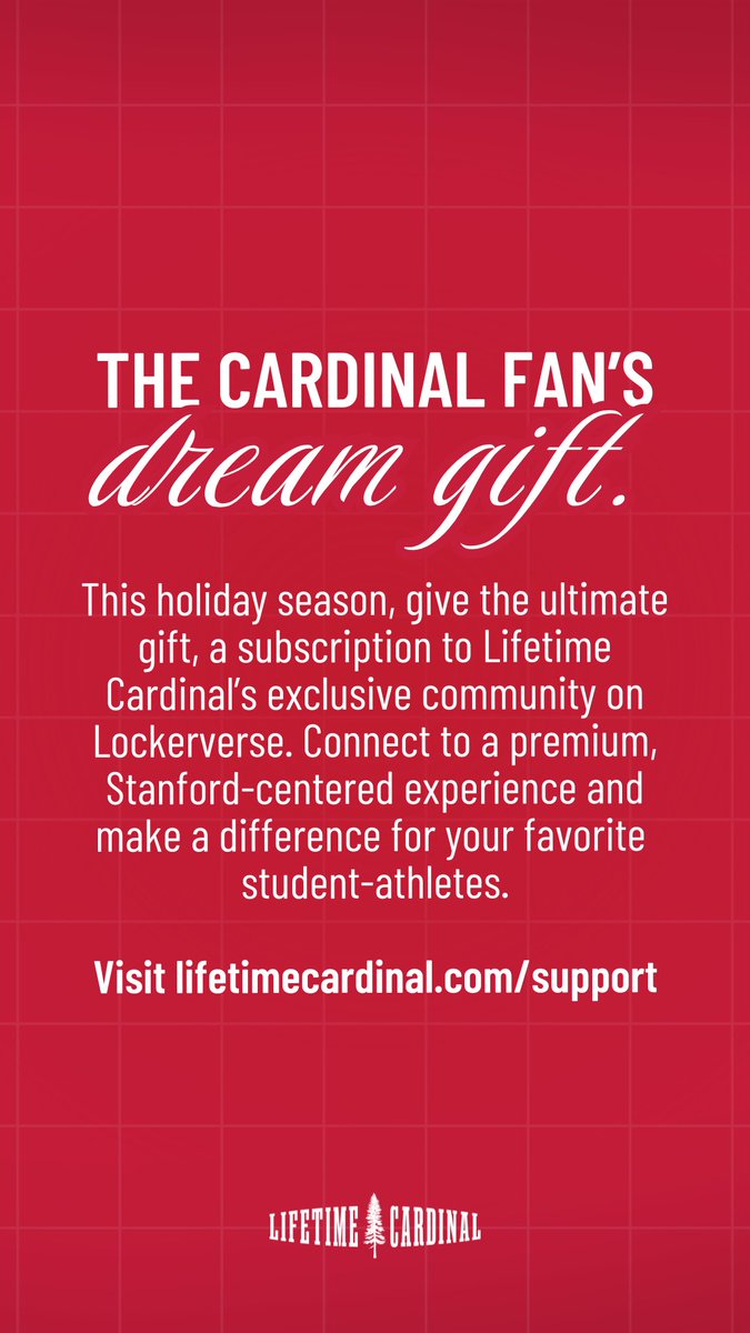 Holiday season is coming up!! Subscribe to Lockerverse to support our Stanford athletes and connect with us for exclusive content!🫡👊

app.lockerverse.com/pay/lifetime-c…