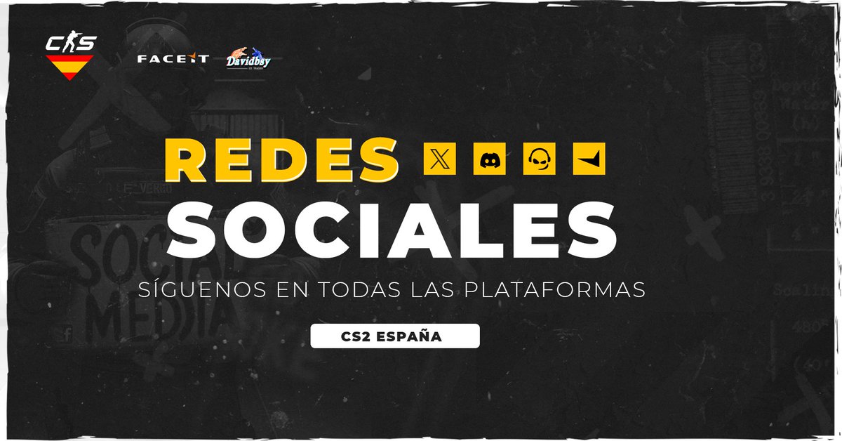 🔰 REDES SOCIALES - CS2 España 🇪🇸

🔸 Síguenos en nuestras redes sociales y dale apoyo para aumentar la visibilidad en la comunidad de #CS2.

🗣 TeamSpeak: IP cs2españa
⚔ Comunidad <a href="/FACEIT/">FACEIT</a>: Únete haciendo click en: faceit.cs2españa.es
🚀 Servidor Discord: