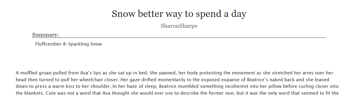 SharonSharpeaut's tweet photo. Two More fluffy fics for Avatrice!!
#WarriorNun #Avatrice #SaveWarriorNun #Fluffcember
https://t.co/SfmWOiHfLD
https://t.co/v3ZvrMOHz6 https://t.co/EQxQilLMKu