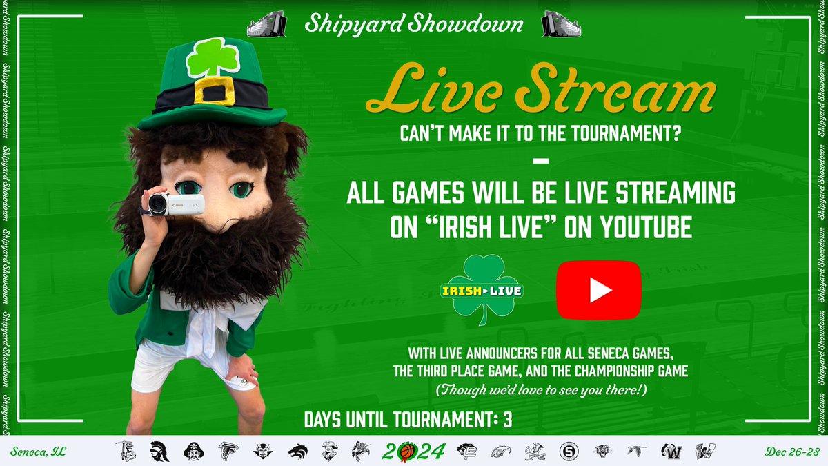 📹Can't make it to the Shipyard Showdown? We've got you covered so you can still catch all the action, this Thursday through Saturday!🎙️