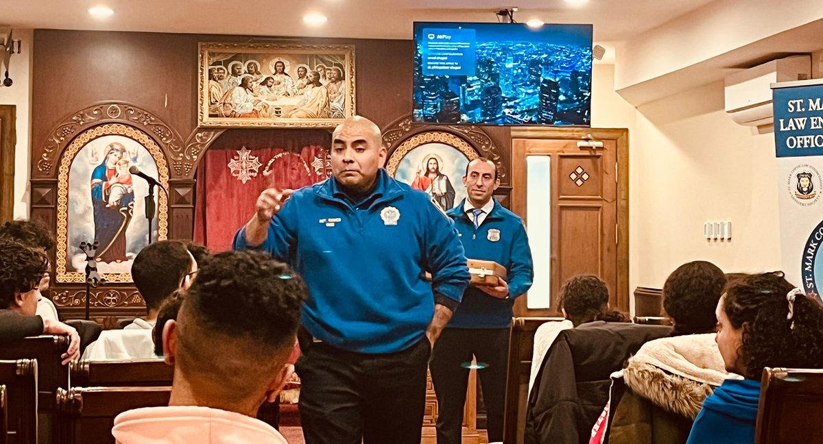 nypdcoptic's tweet photo. Empowering our youth! We  teamed up with @NYPDCommAffairs to discuss crucial issues like substance abuse, bullying, and anti-gang awareness with high school youth at St. George Coptic Church #YouthEmpowerment #CommunitySupport https://t.co/mbeBG7qV3s