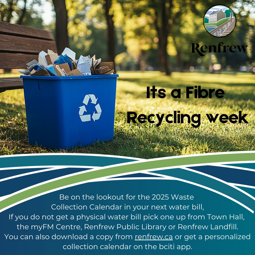 Its a Fibre Recycling week! Reminder that used wrapping paper must be set out loose in a bin, recycling in bags is not accepted. Please breakdown and bundle your cardboard.