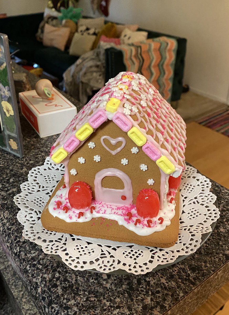 Didn’t realize this only came with sprinkles so I improvised with candies I found around the house I think she turned out cute :)