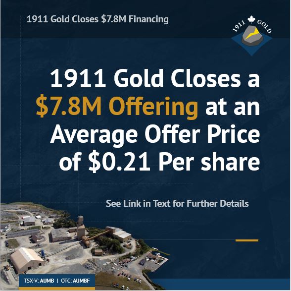 1911goldcorp's tweet photo. A $5M offering quickly grew to a $7.8M offering due to significant investor interest. This financing will fund an ambitious exploration program in 2025.

Full NR Here: https://t.co/whwHWpt1XM

#1911Gold #AUMB #AUMBF $AUMB $AUMBF #GOLD #GOLDMINING https://t.co/6MYd39T1G6