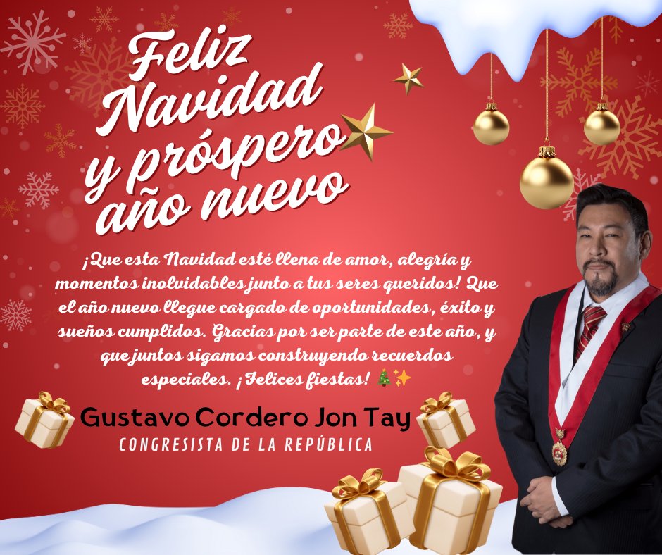 ¡Feliz Navidad y Próspero Año Nuevo!
En esta temporada tan especial, te deseo momentos llenos de amor, alegría y felicidad junto a tus seres queridos. Que el 2025 venga cargado de nuevas oportunidades, salud y prosperidad.
#FelizNavidad #PrósperoAñoNuevo