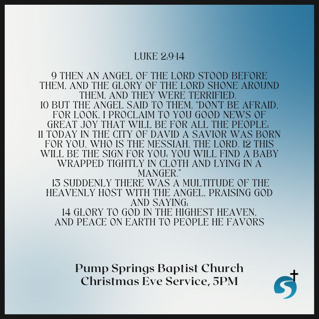 PumpSpringsBC's tweet photo. Join us tomorrow at 5PM for our Christmas Eve service! https://t.co/4OwrtGzhEA