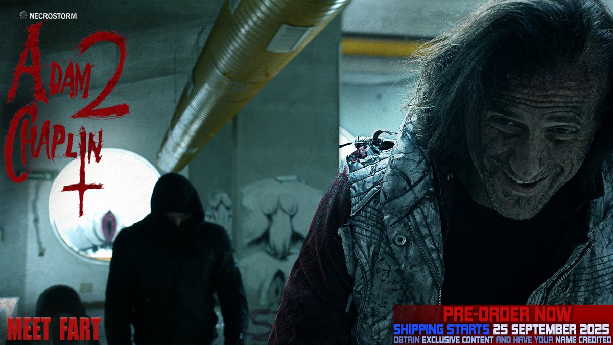 ADAM CHAPLIN 2 - 25.09.25
PRE-ORDER NOW 
Have your name credited and obtain Exclusive Content
necrostorm.com/SHOP/movies/Ad…
MORE INFO: necrostorm.com/NEWS/2024/Arti…
Stay NECRO...and wait till the STORM comes
#necrostorm #adamchaplin #adamchaplin2 #action #gore #splatter #superpowers #fights