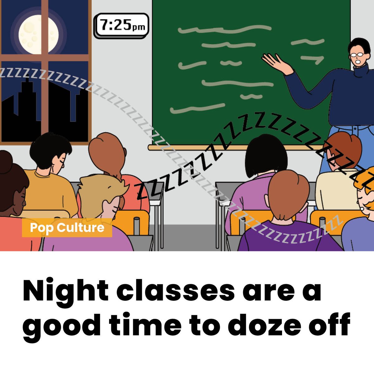 Runnermag's tweet image. #POP CULTURE: Night classes are a good time to doze off

Do you ever get a little bit tired of life, like you&apos;re hanging on by a thread but have to survive?

 #PopCulture #NightClasses #StudentLife
ow.ly/XkzZ50UvOfA