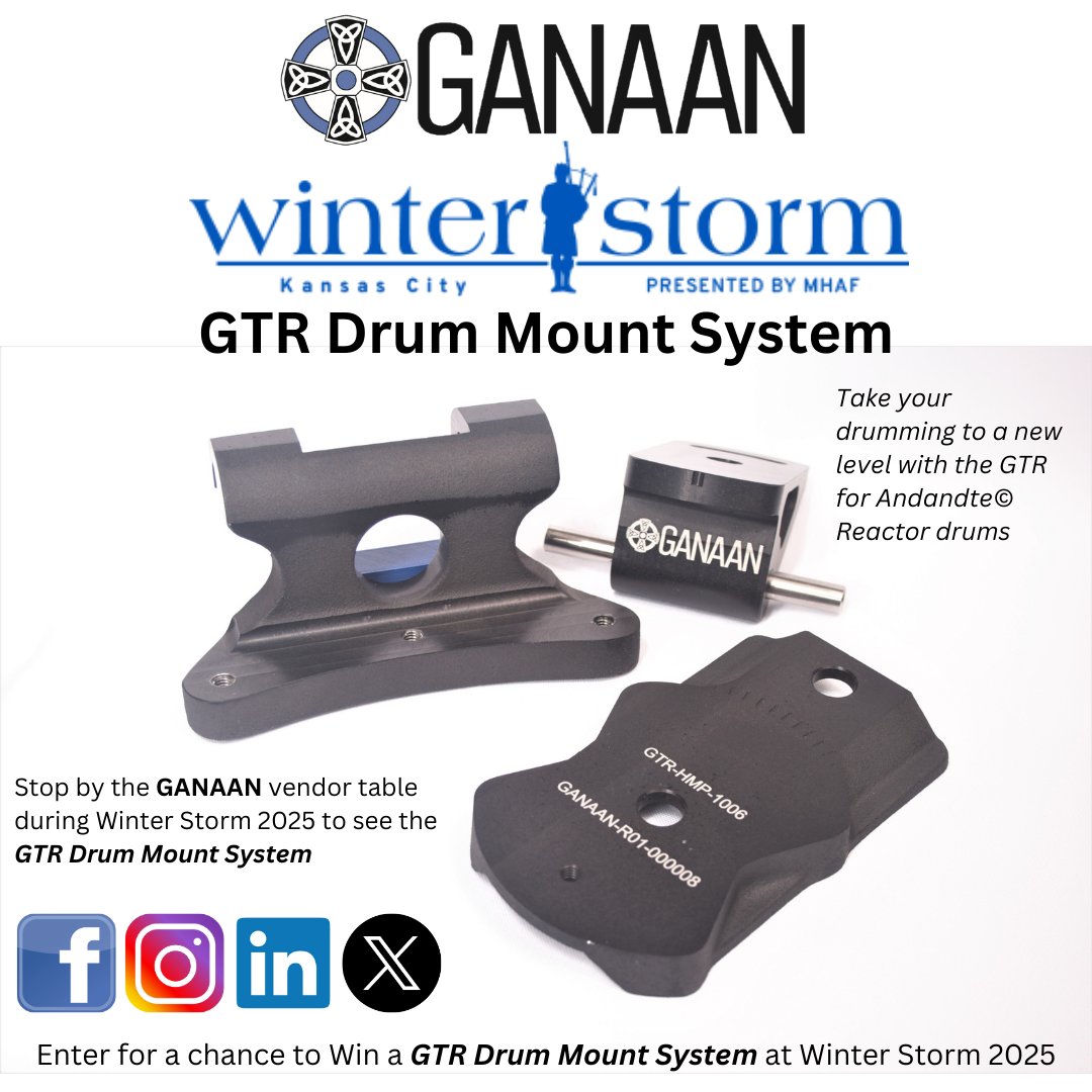 Heading to Winter Storm 2025 in Kansas City, stop by our vendor table and enter for a chance to win a GTR Drum Mount System.  #WinterStorm2025 #KansasCityEvents #VendorTable #GTRDrumMountSystem Winter Storm - The Pipes &amp; Drums Event in Kansas City