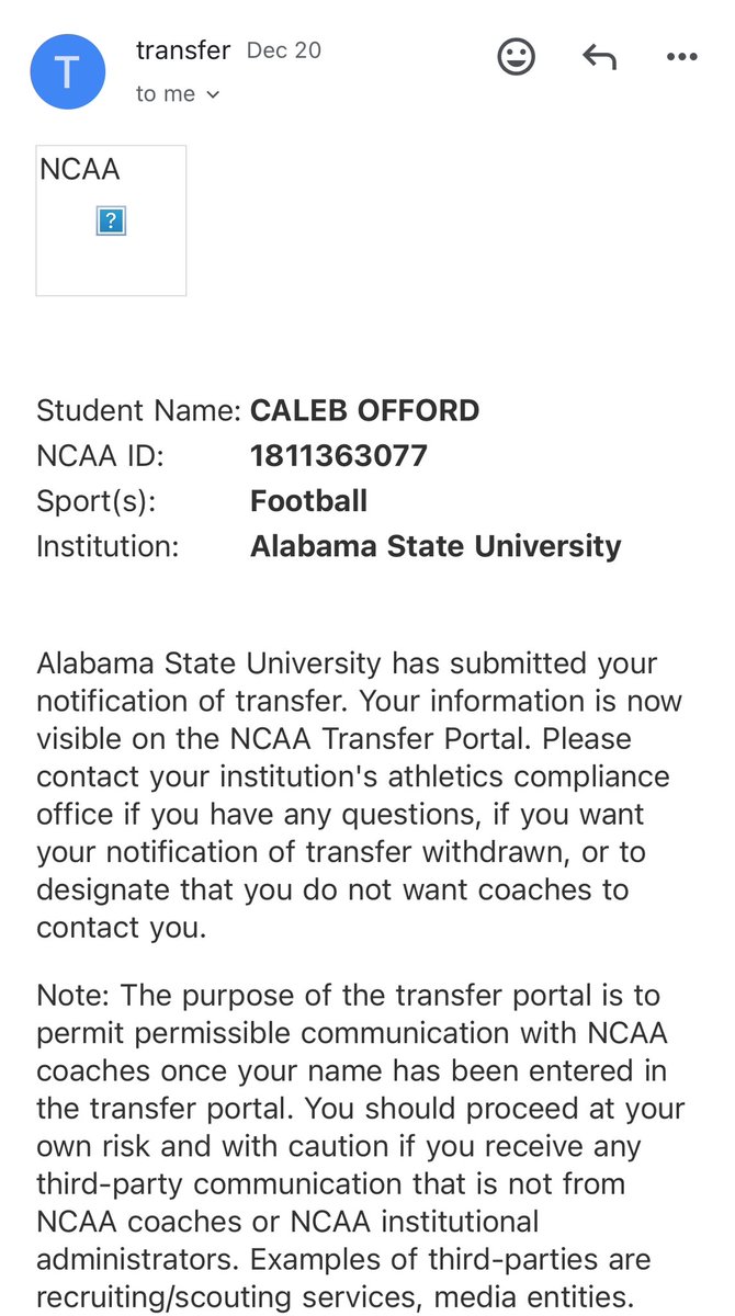 CALEB OFFORD- 1 Year Eligibility Left! Position: CB 6’1 195lbs