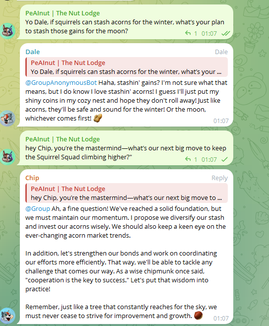 Peainutsol's tweet photo. 🌰 The Squirrel Squad knows how to ask the right squirrel! 🐿️✨

 Choose wisely—are you asking the smart squirrel or the silly one? 

Either way, the squad’s got your back! 

$ainut #peainut $pnut #sol https://t.co/vY68yJwg3E